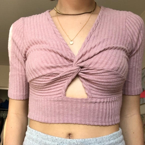 Abercrombie twist front ribbed sweater with cutout - Picture 2 of 3